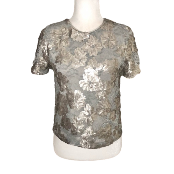 Forever 21 grey sequin top - Picture 1 of 5